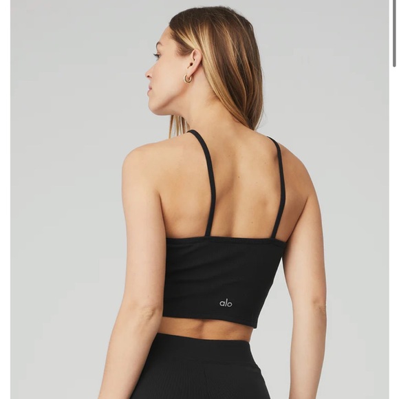 **SOLD** Alo Goddess Ribbed Cross Crop Top - Picture 2 of 6
